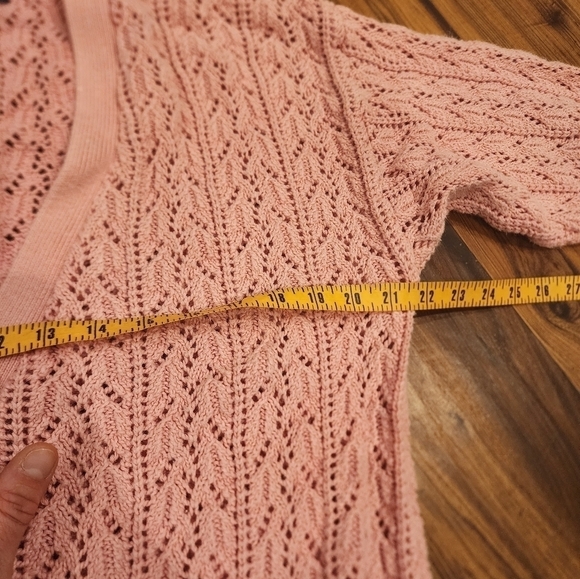 Vintage Renny Crochet Knit Button Sweater  Cardigan Ramie/Cotton Blend - Picture 9 of 11